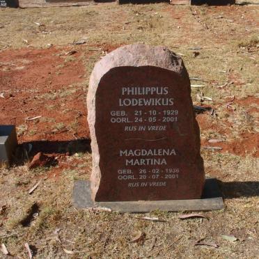 ? Philippus Lodewikus 1929-2001 &amp; Magdalena Martina 1936-2001