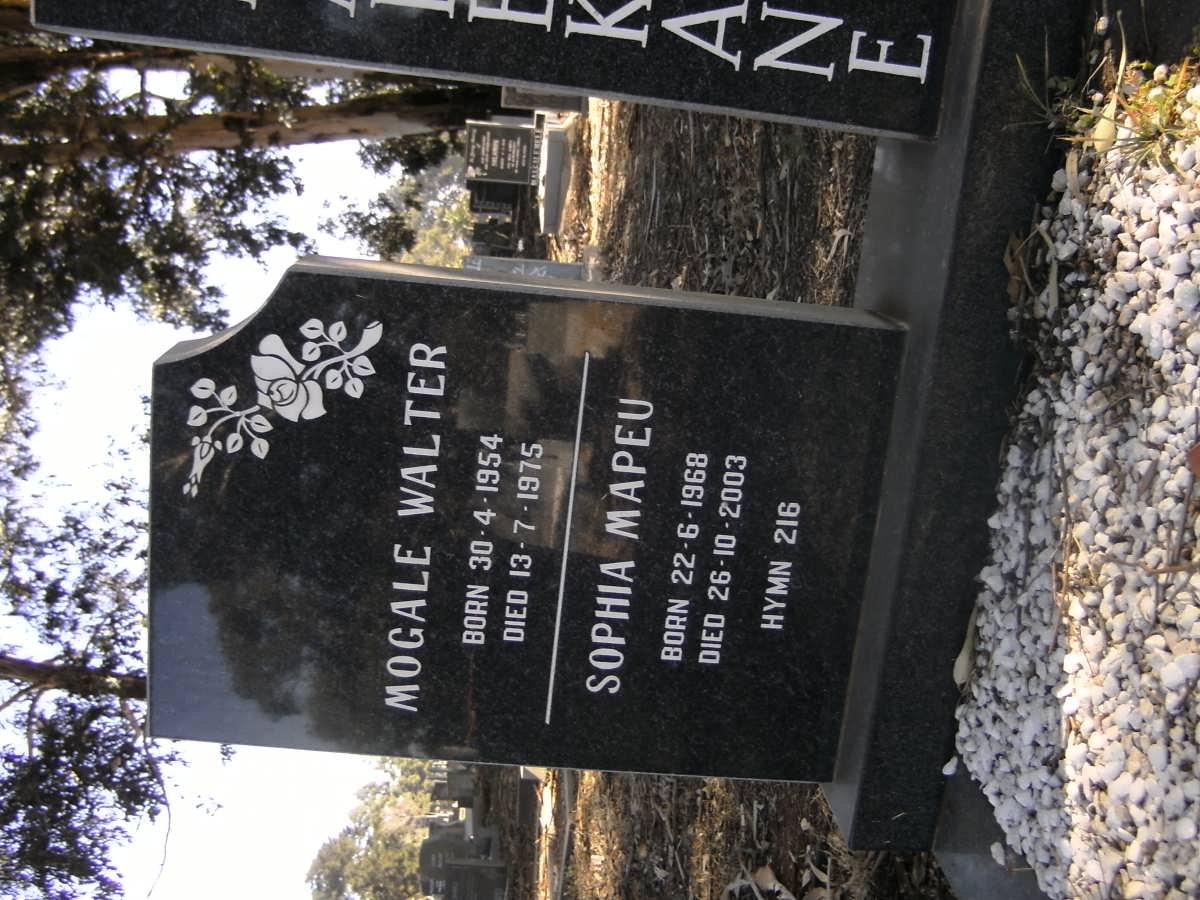 ? Mogale Walter 1954-1975 &amp; Sophia Mapeu 1968-2003