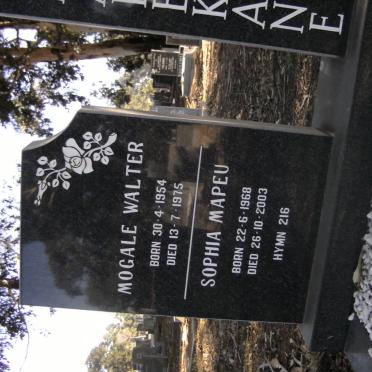 ? Mogale Walter 1954-1975 &amp; Sophia Mapeu 1968-2003
