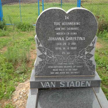 STADEN Johanna Christina, van 1911-1992