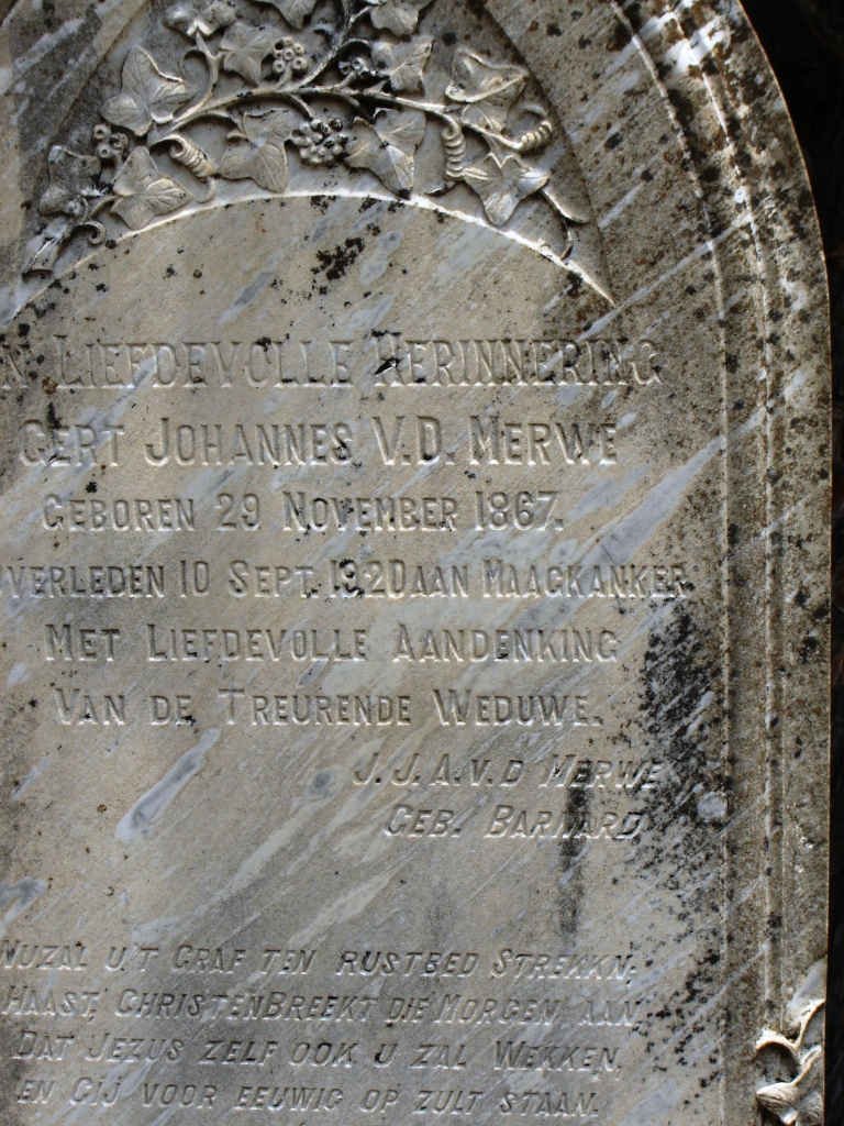 MERWE Gert Johannes, van 1867-1920