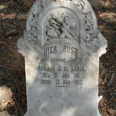 LANGE Adriaan J., de 1911-1912