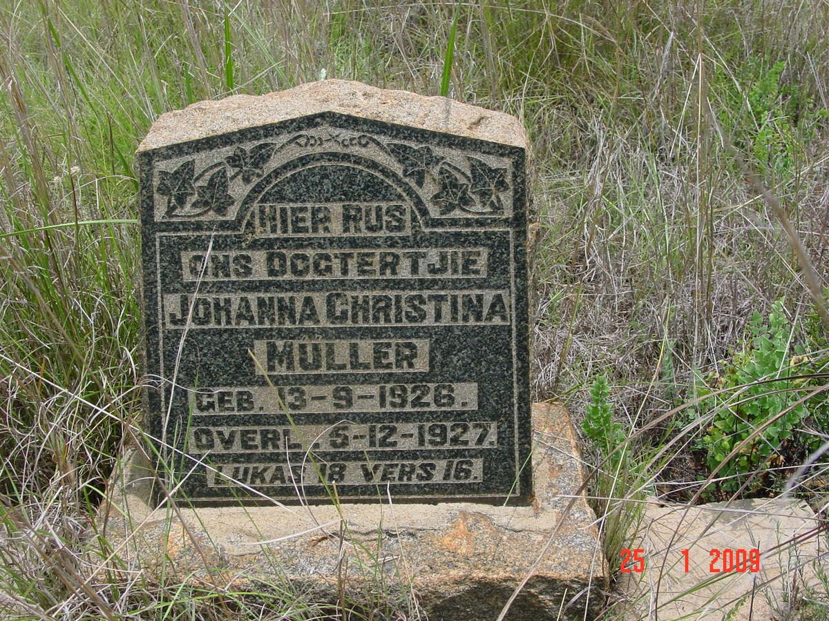 MULLER Johanna Christina 1926-1927