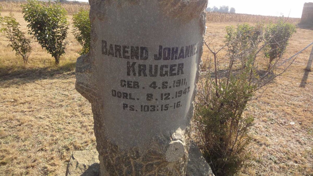 KRUGER Barend Johannes 1911-1947