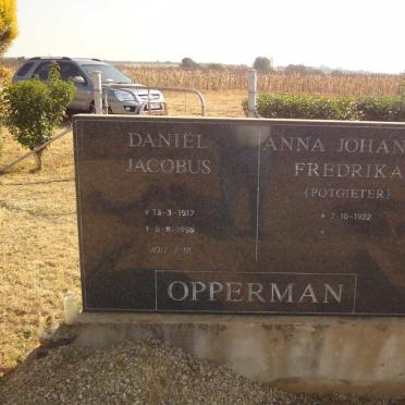 OPPERMAN Daniel Jacobus 1917-1998 &amp; Anna Johanna Fredrika POTGIETER 1922-