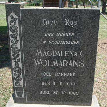WOLMARANS Magdalena C. formerly TERBLANCHE nee BARNARD 1877-1969