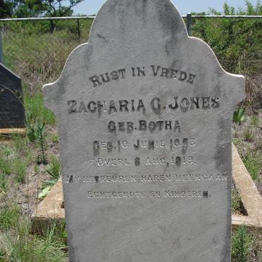 JONES Zacharia G. nee BOTHA 1853-1919