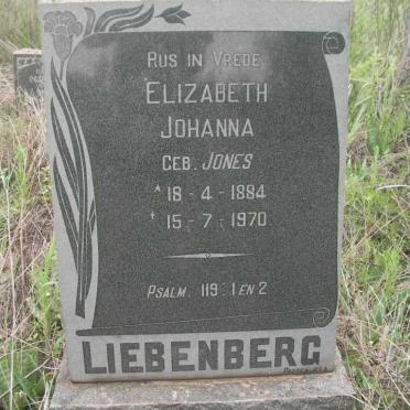 LIEBENBERG Elizabeth Johanna nee JONES 1884-1970