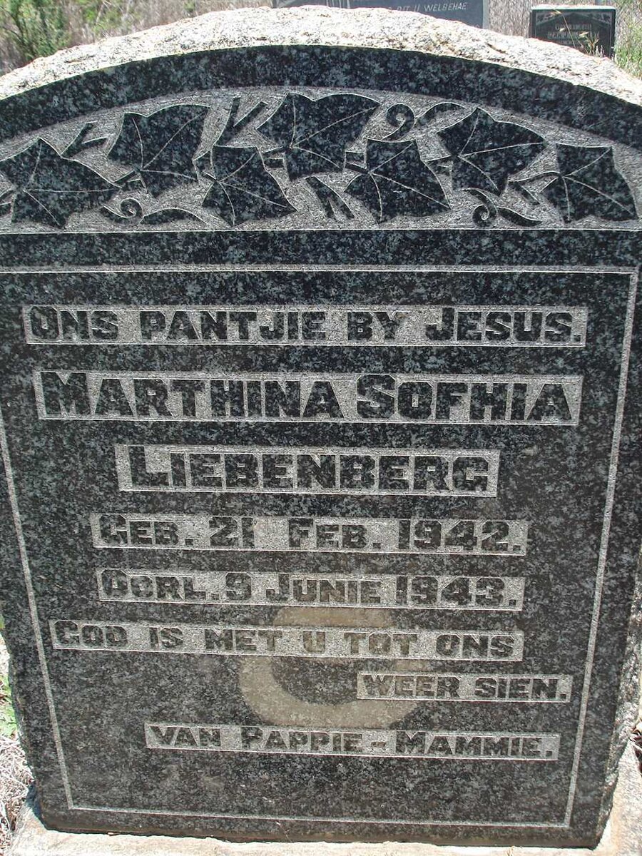 LIEBENBERG Marthina Sofhia 1942-1943