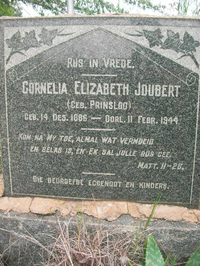 JOUBERT Cornelia Elizabeth nee PRINSLOO 1886-1944