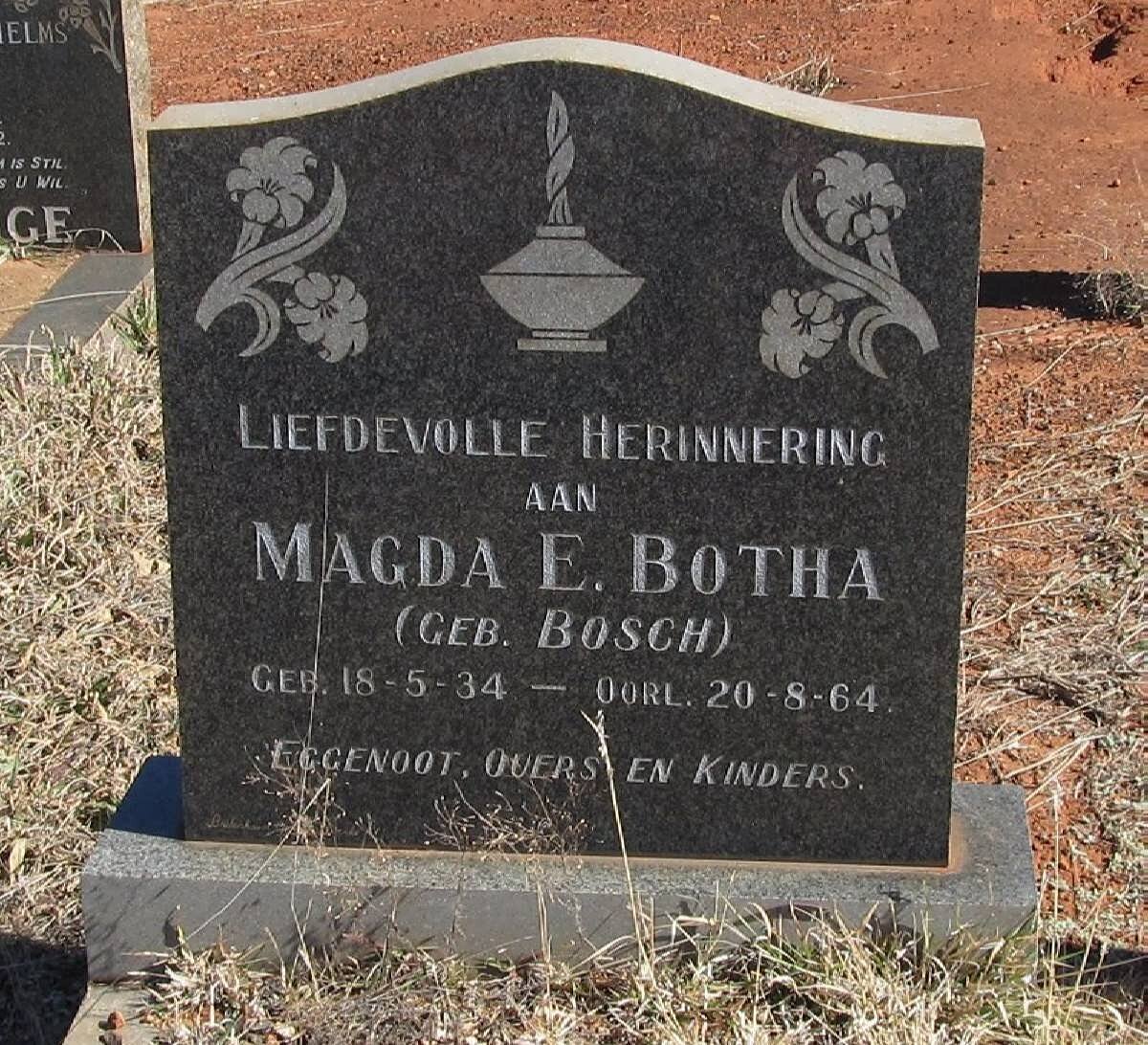 BOTHA Magda E. nee BOSCH 1934-1964