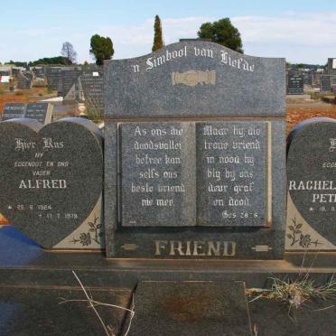FRIEND Alfred 1924-1979 &amp; Rachel Magrietha Petronella 1938-