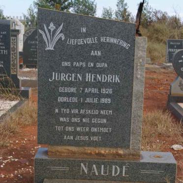 NAUDE Jurgen Hendrik 1926-1989