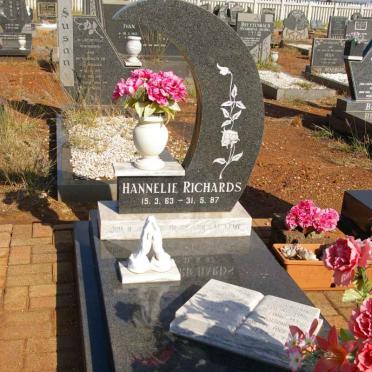 RICHARDS Hannelie 1963-1987