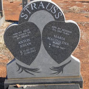 STRAUSS Anton Johan 1977-2003 &amp; Maria Magdalena 1947-
