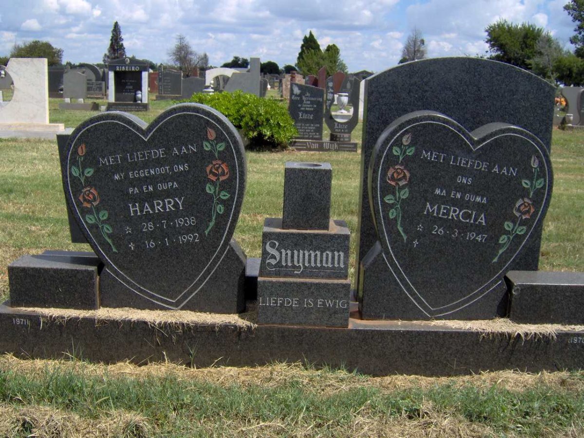 SNYMAN Harry 1938-1992 &amp; Mercia 1947-