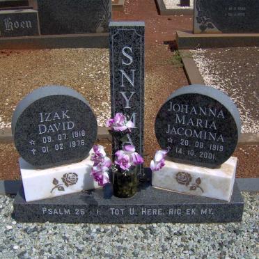 SNYMAN Izak David 1918-1976 &amp; Johanna Maria Jacomina 1919-2001