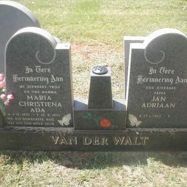 WALT Jan Adriaan, van der 1950- &amp; Maria Christiena Ada 1950-1992