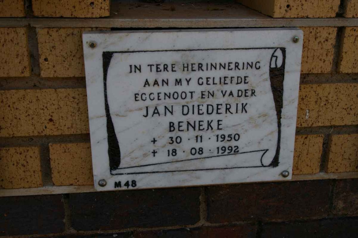 BENEKE Jan Diederik 1950-1992