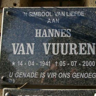 VUUREN Hannes, van 1941-2000