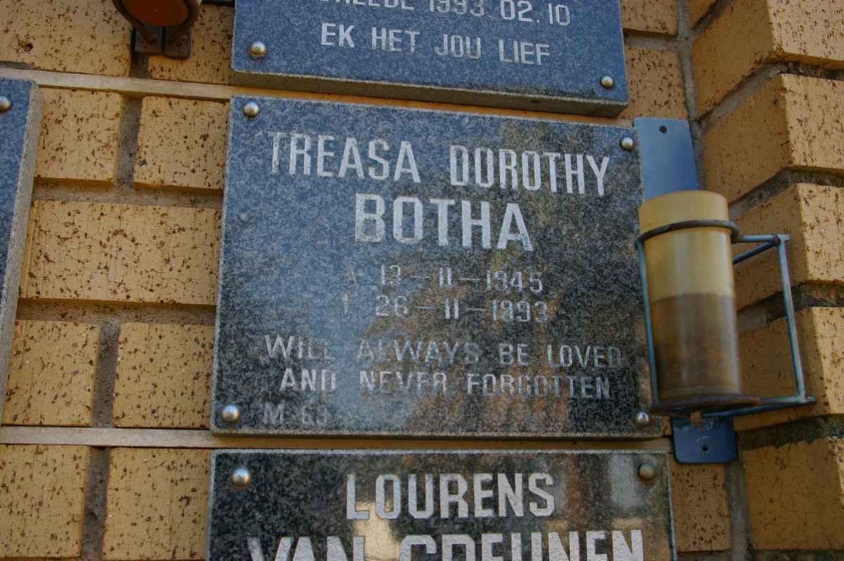 BOTHA Treasa Dorothy 1945-1993