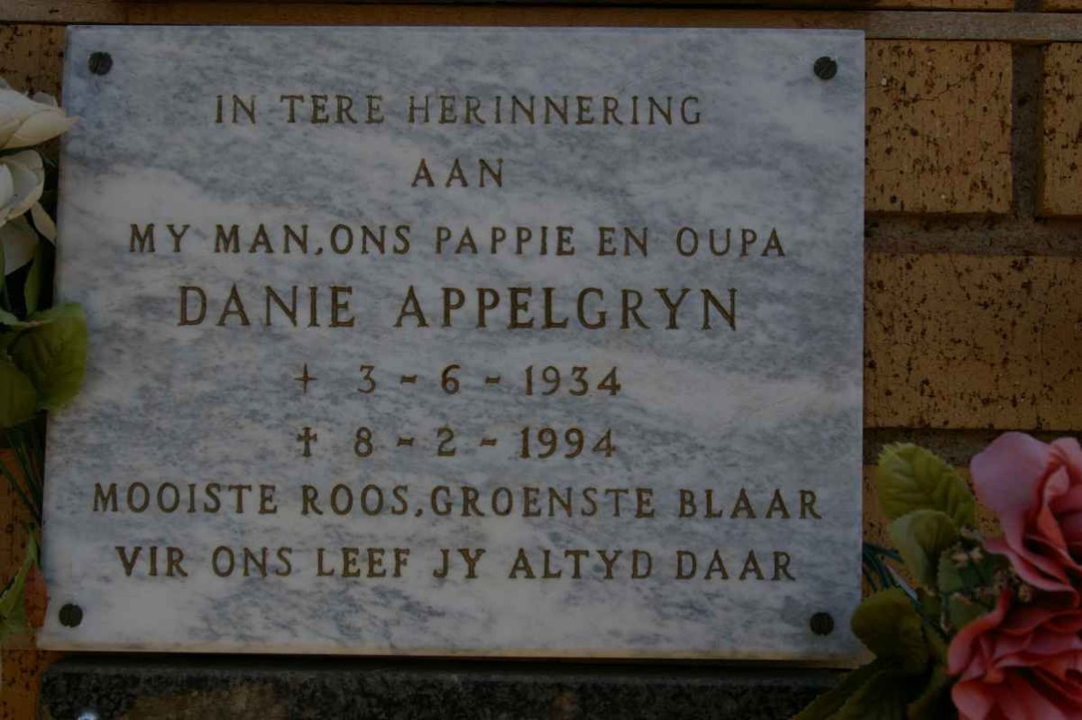 APPELGRYN Danie 1934-1994