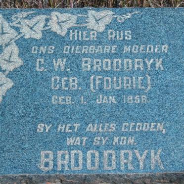BROODRYK C.W. nee FOURIE 1858-