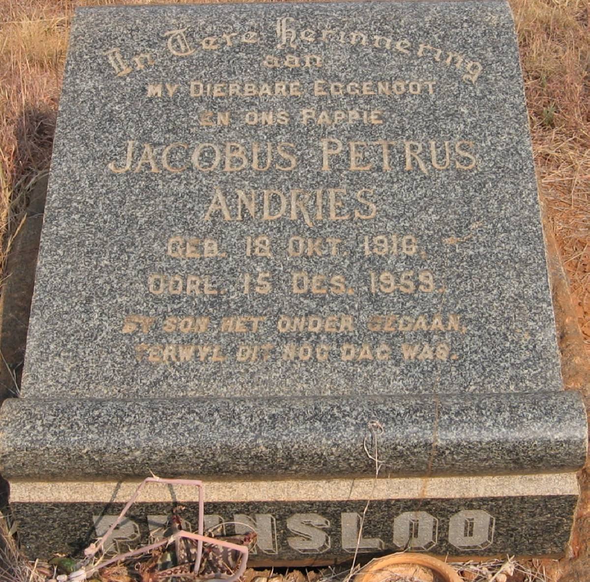 PRINSLOO Jacobus Petrus Andries 1916-1959