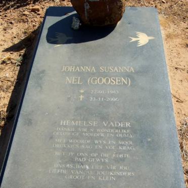 NEL Johanna Susanna nee GOOSEN 1943-2006