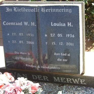 MERWE Coenraad W.H., van der 1931-2000 &amp; Louisa H. 1936-2011