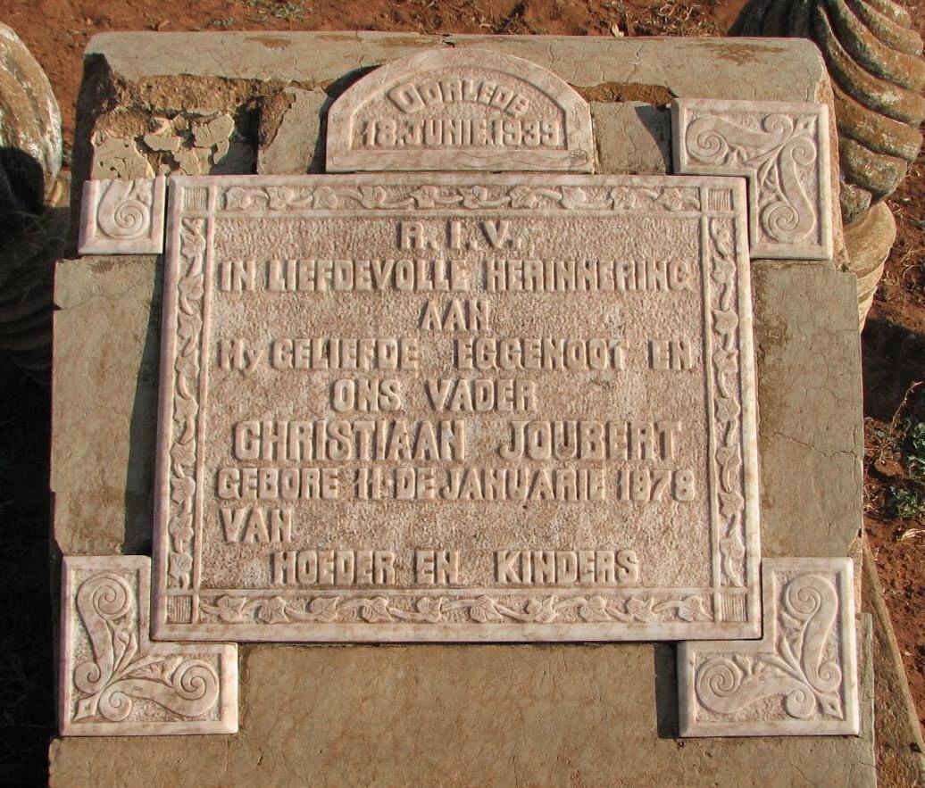JOUBERT Christiaan 1878-1939