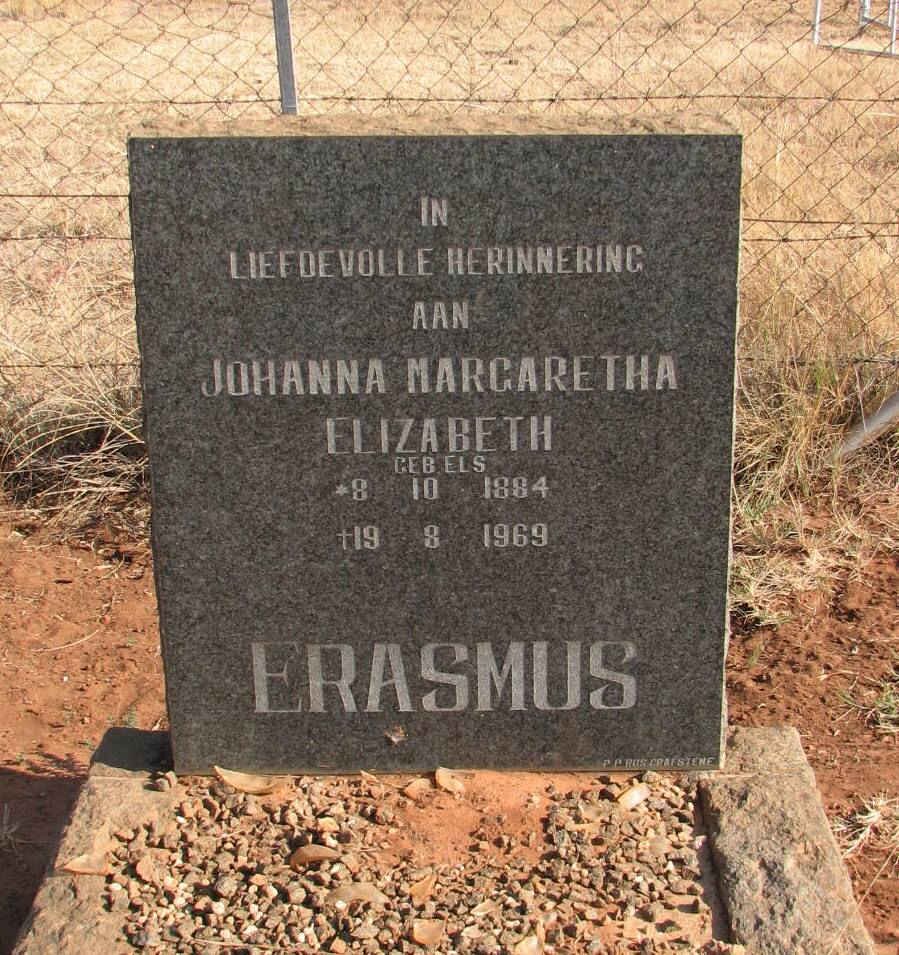 ERASMUS Johanna Margaretha Elizabeth nee ELS 1884-1969