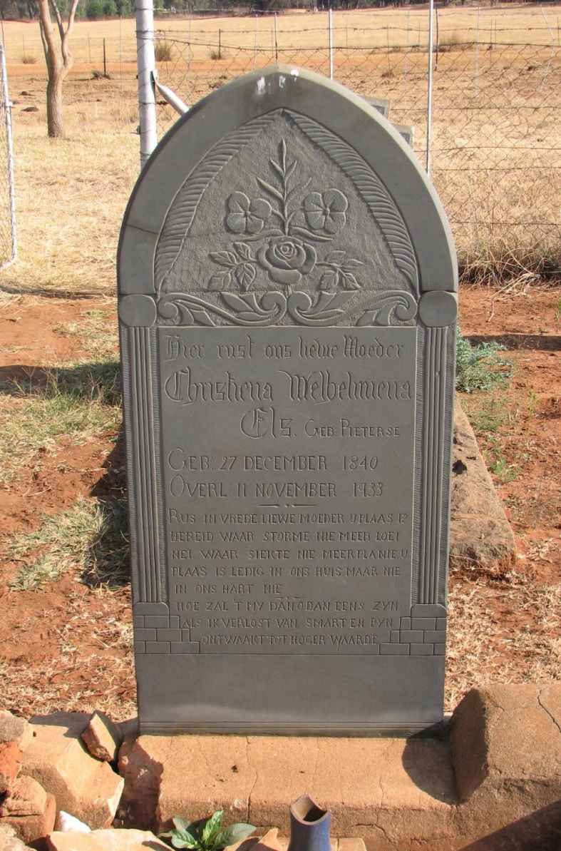 ELS Christine Welhelmiena nee PIETERSE 1840-1933