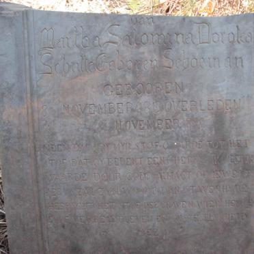 SCHUTTE Martha Salomina Dorotea nee SCHOEMAN 1813-1888