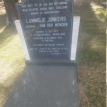 JONKERS Lammigje nee VAN DER WENDEN 1927-1993