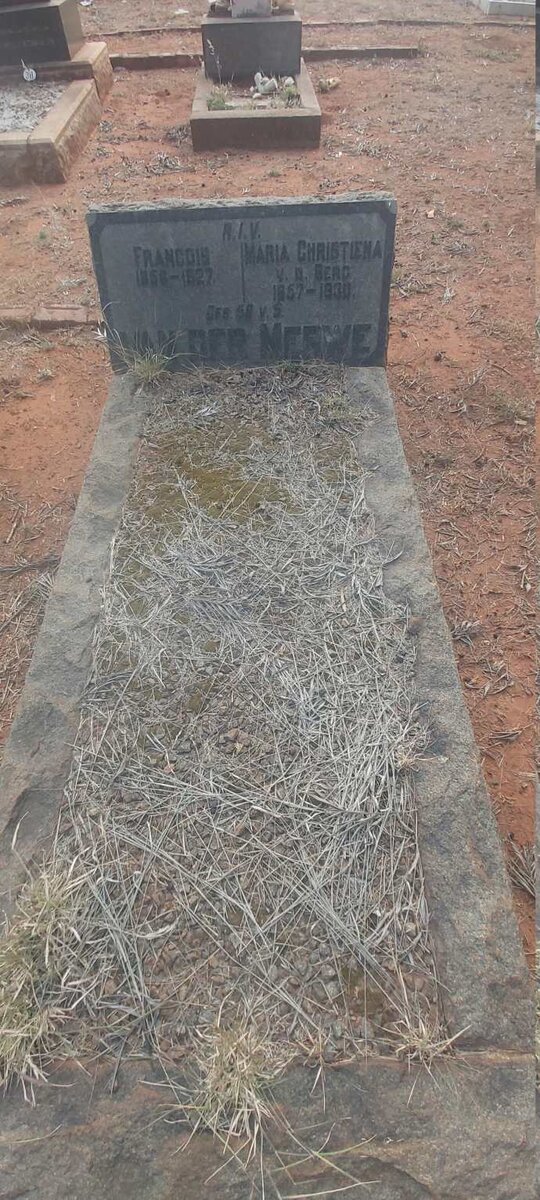MERWE Francois, van der 1856-1927 &amp; Maria Christiena V.D. BERG 1857-1930