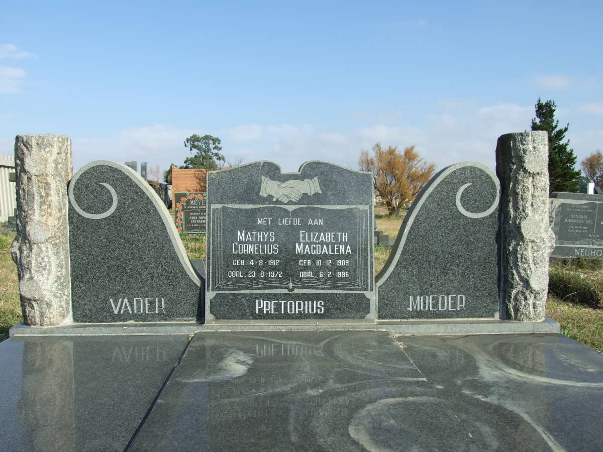 PRETORIUS Mathys Cornelius 1912-1972 &amp; Elizabeth Magdalena 1909-1996