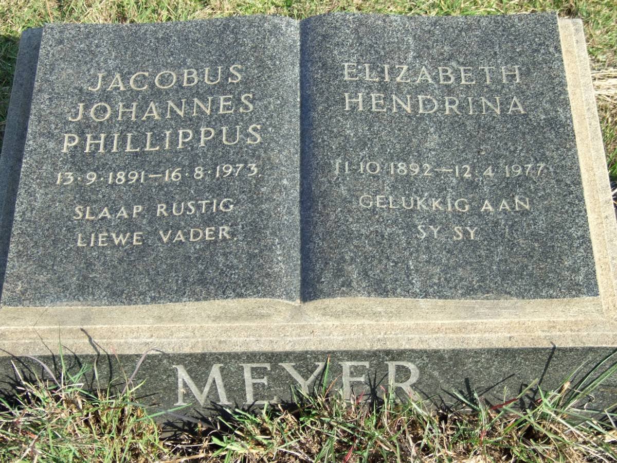 MEYER Jacobus Johannes Phillippus 1891-1973 &amp; Elizabeth Hendrina 1892-1977