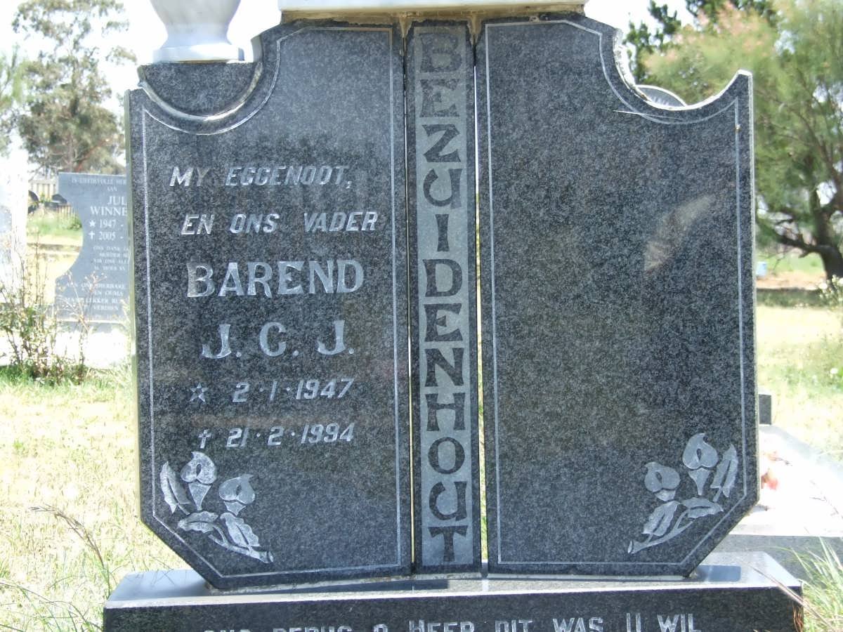 BEZUIDENHOUT Barend J.C.J. 1947-1994
