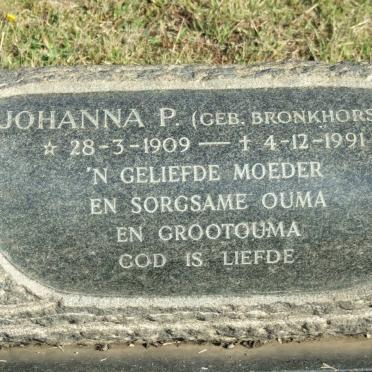 GROBLER Johanna P. nee BRONKHORST 1909-1991