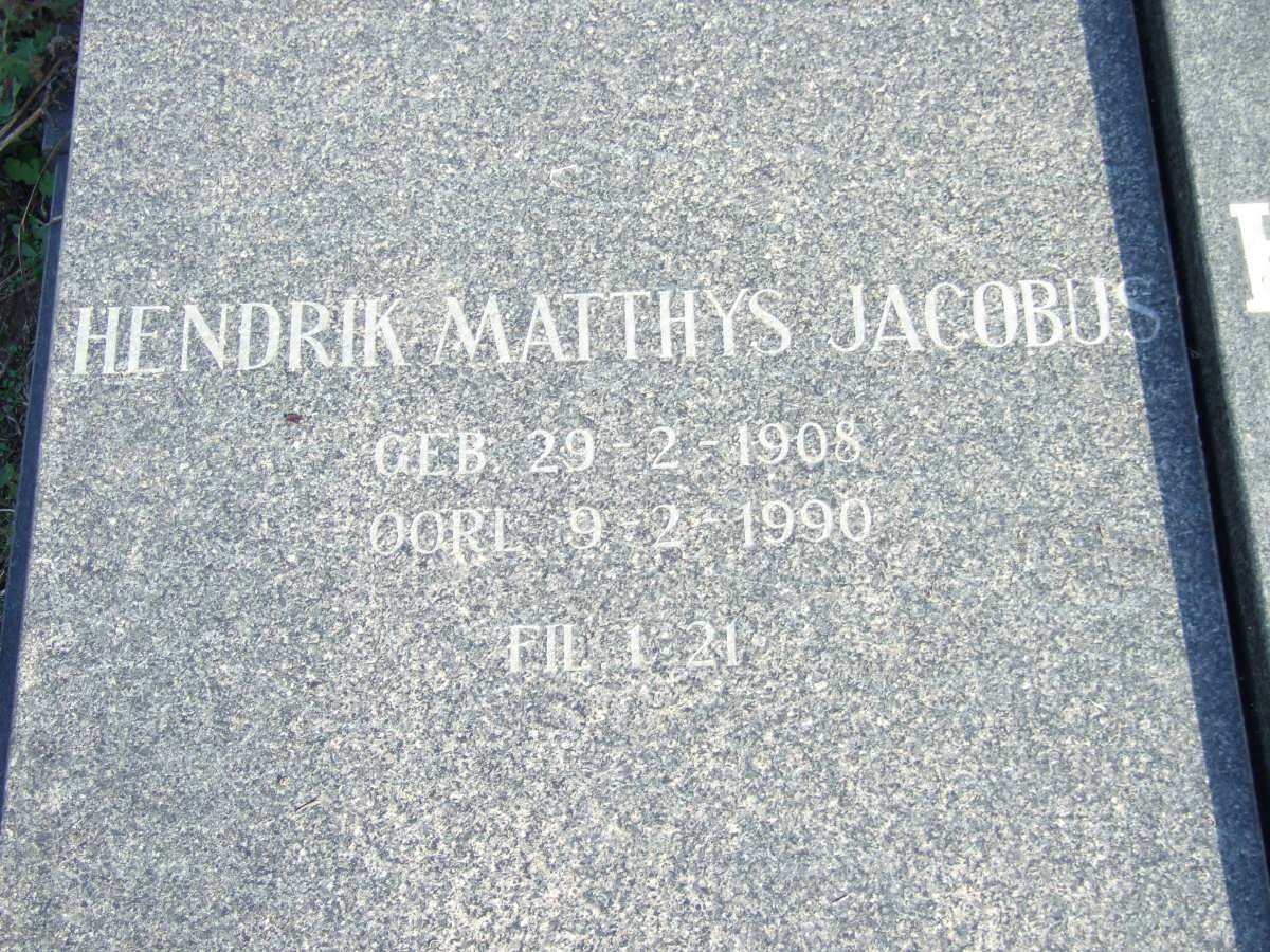 HORN Hendrik Matthys Jacobus 1908-1990