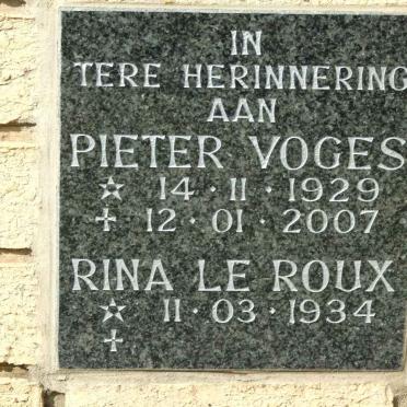 VOGES Pieter 1929-2007 :: LE ROUX Rina 1934-