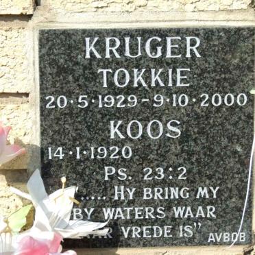 KRUGER Koos 1920- &amp; Tokkie 1929-2000