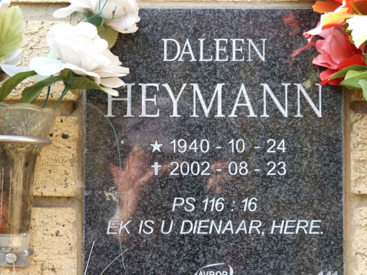 HEYMANN Daleen 1940-2002