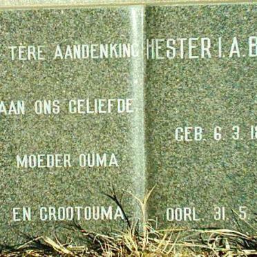 BLOEM Hester I.A. 1899-1977