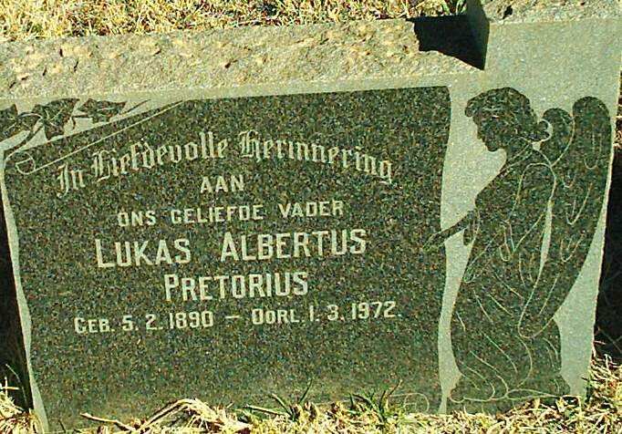 PRETORIUS Lukas Albertus 1890-1972