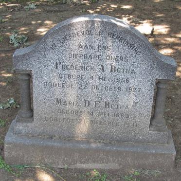 BOTHA Frederick A. 1856-1927 &amp; Maria D.E. 1863-1941