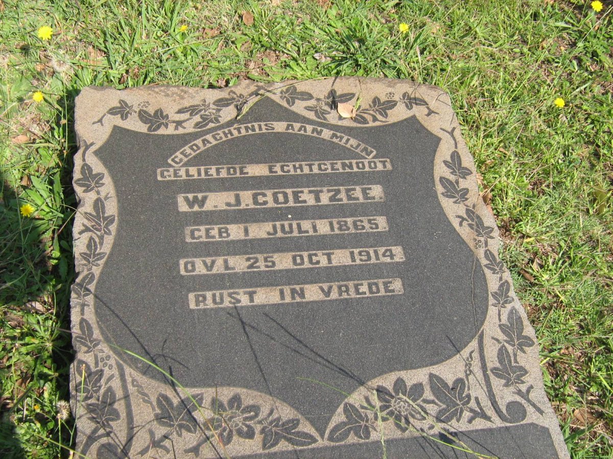 COETZEE W.J. 1865-1914