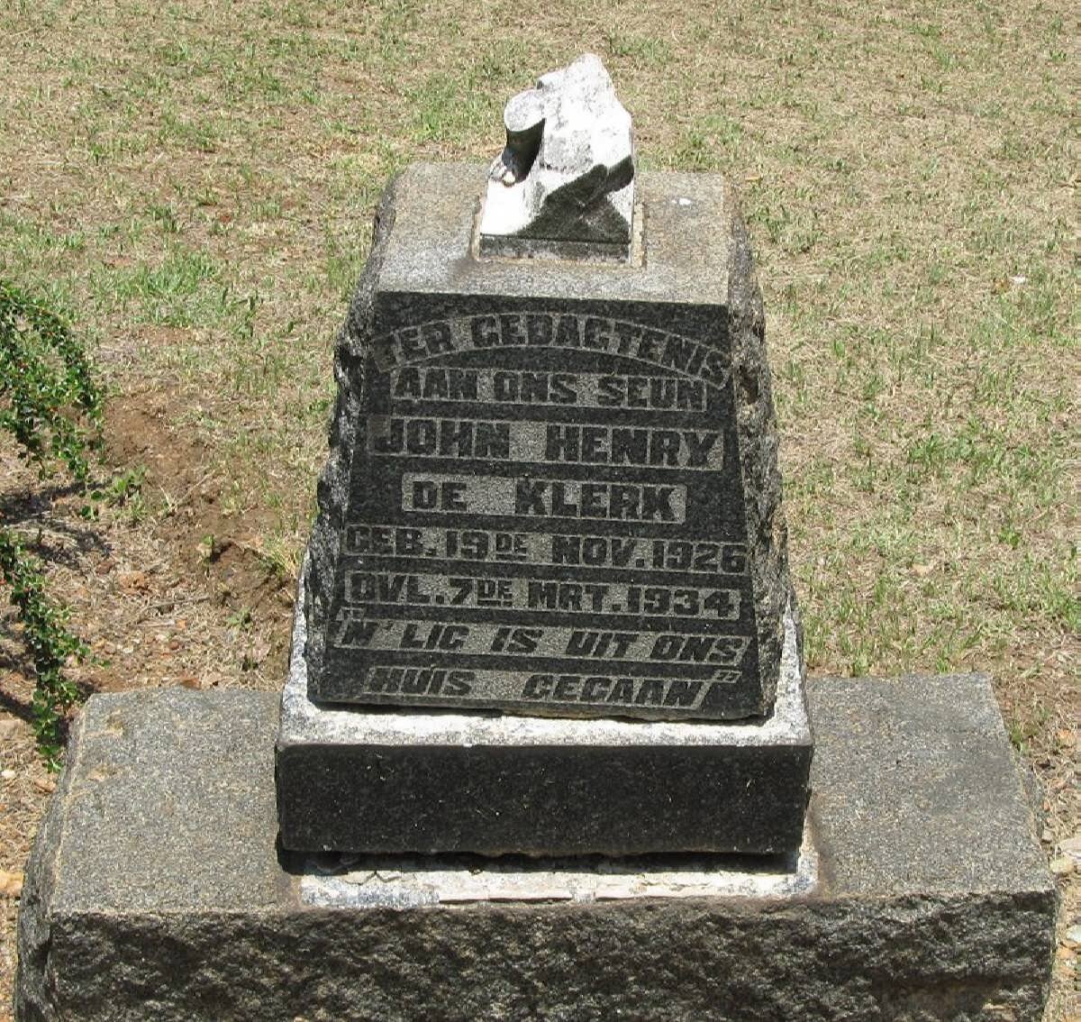 KLERK John Henry, de 1926-1934