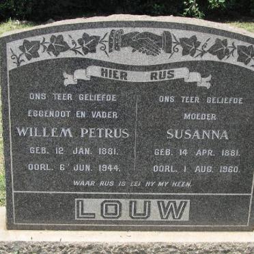 LOUW Willem Petrus 1881-1944 &amp; Susanna 1881-1960